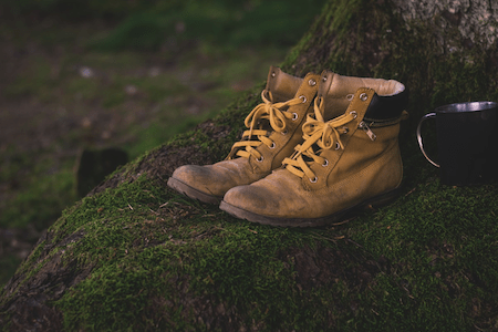 dirty hiking boots