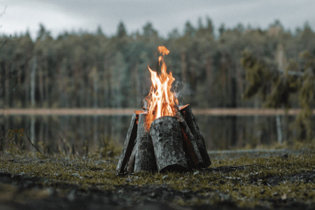 fire on sticks